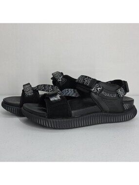 KuaiLu Womens Sz 9 Blk Orthopedic Walking Sandals Recovery Sport Outdoor Hiking